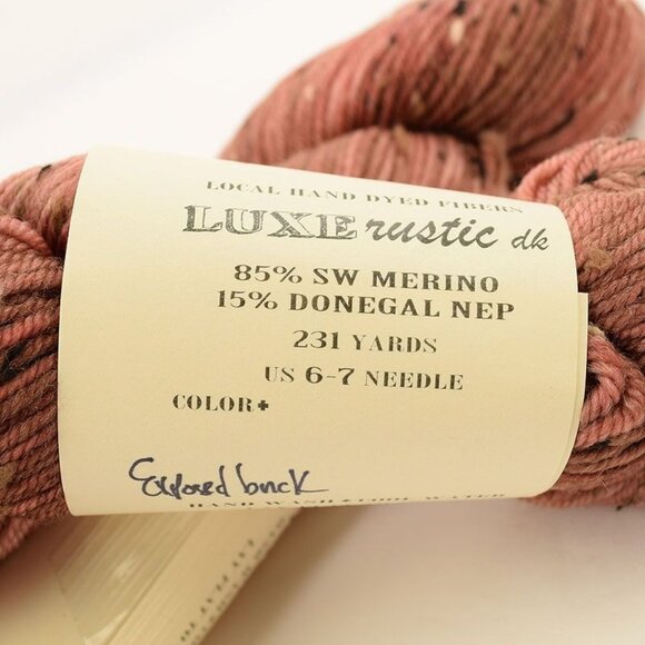 CHELSEA LUXE 2 Skein Rustic DK Yarn Hand Dyed Merino Donegal Color Exposed Brick - Picture 4 of 4